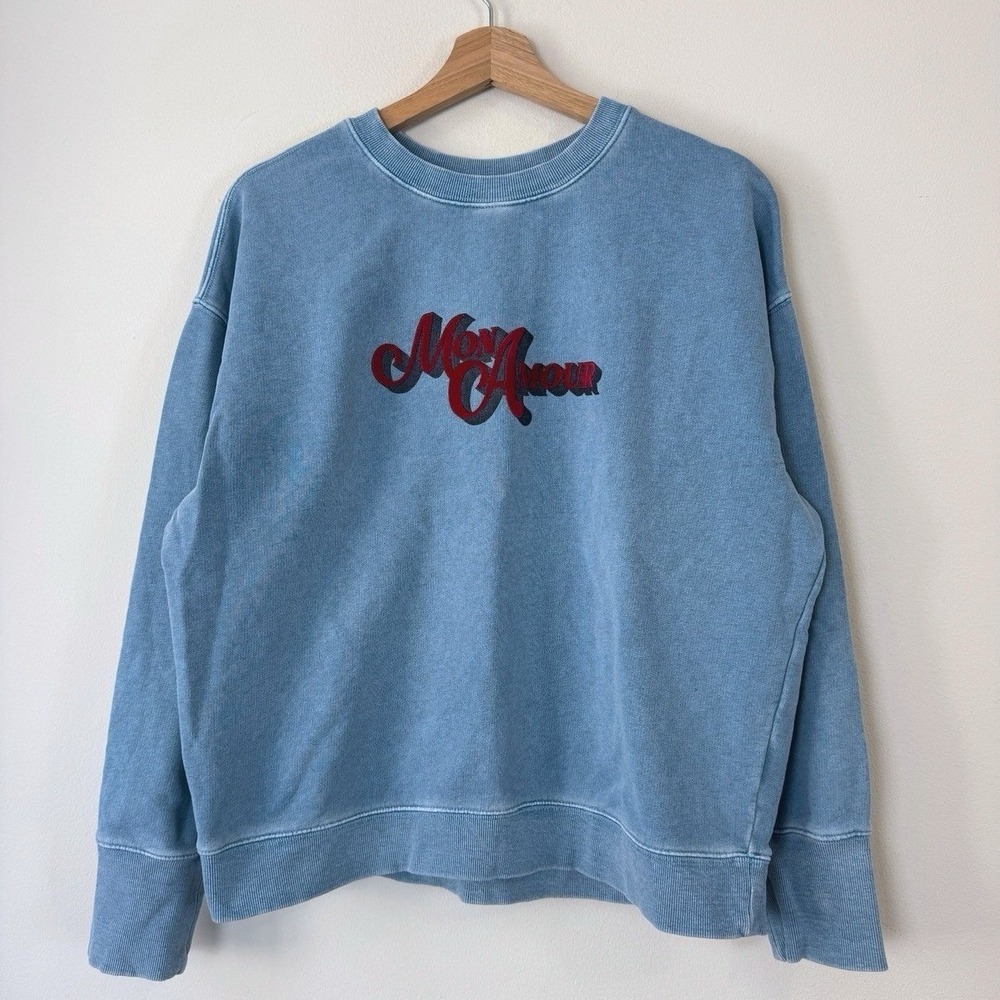 Zadig & Voltaire Mon Amour Love Graphic Print Blue Sweatshirt - Small